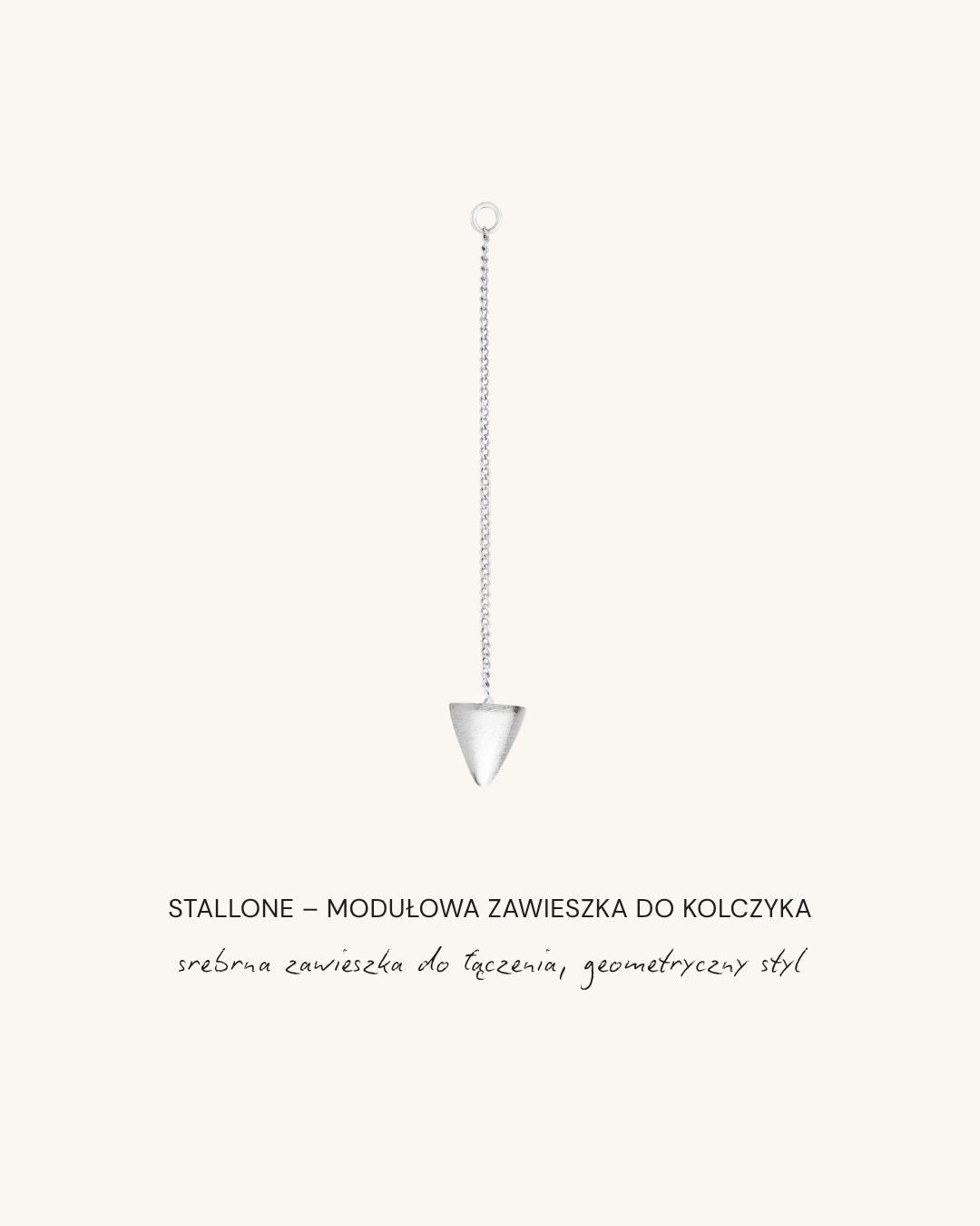 Modulowy srebrny -kolczyk z cwiekiem Beetles, bizuteria geometryczna do laczenia