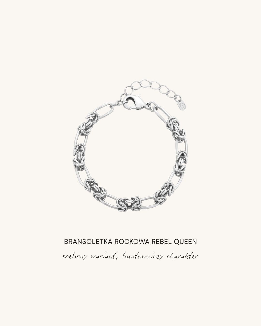 srebrna bransoletka rockowa rebel queen