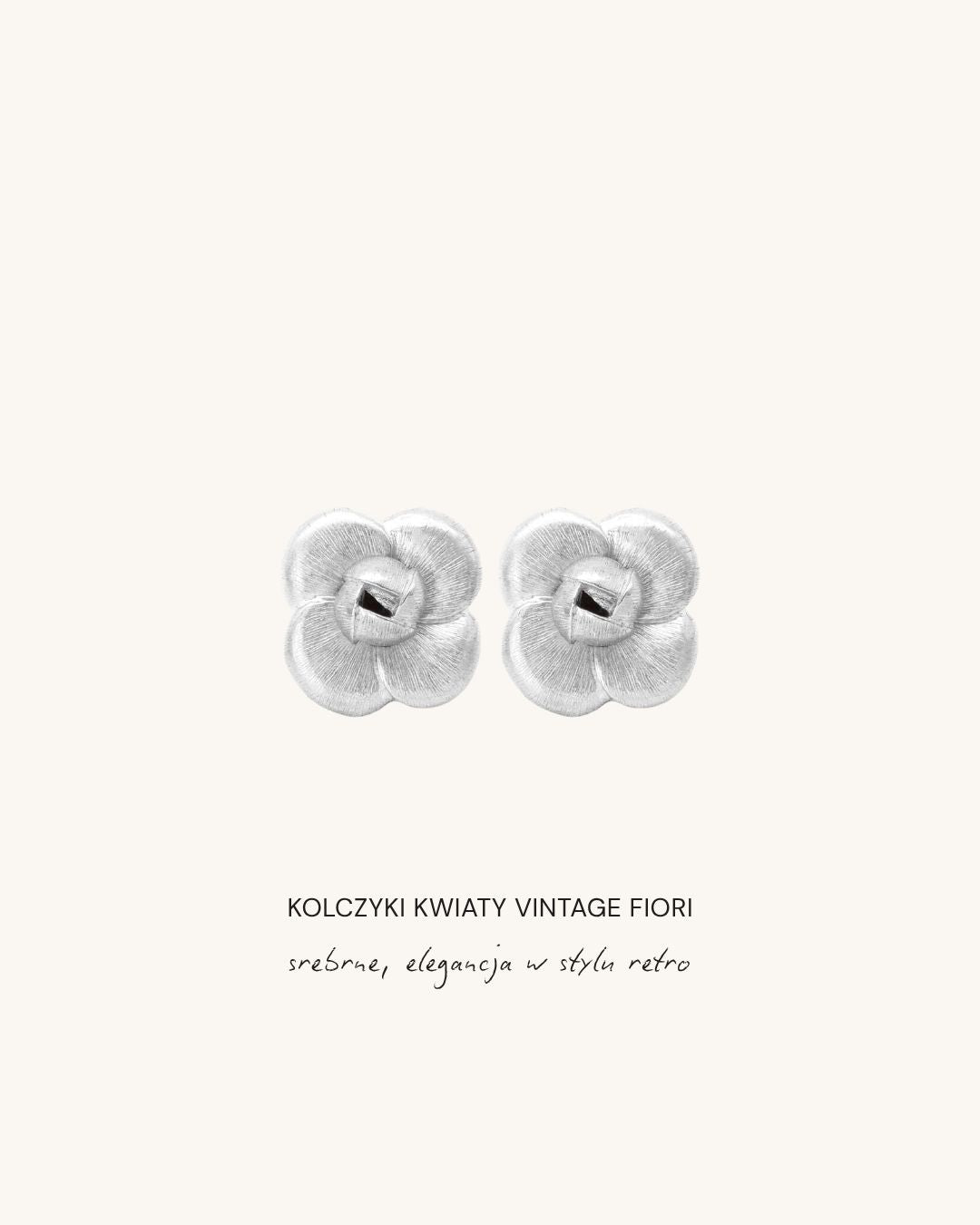 kolczyki w kształcie kwiatów Vintage FIORI marki Beetles, elegancka biżuteria w stylu retro