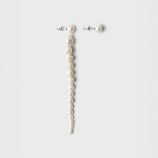 Kolczyki asymetryczne wiszące perły
