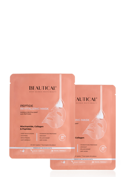 BEAUTICAL Peptydowa maska do twarzy w płacie, 2 szt.