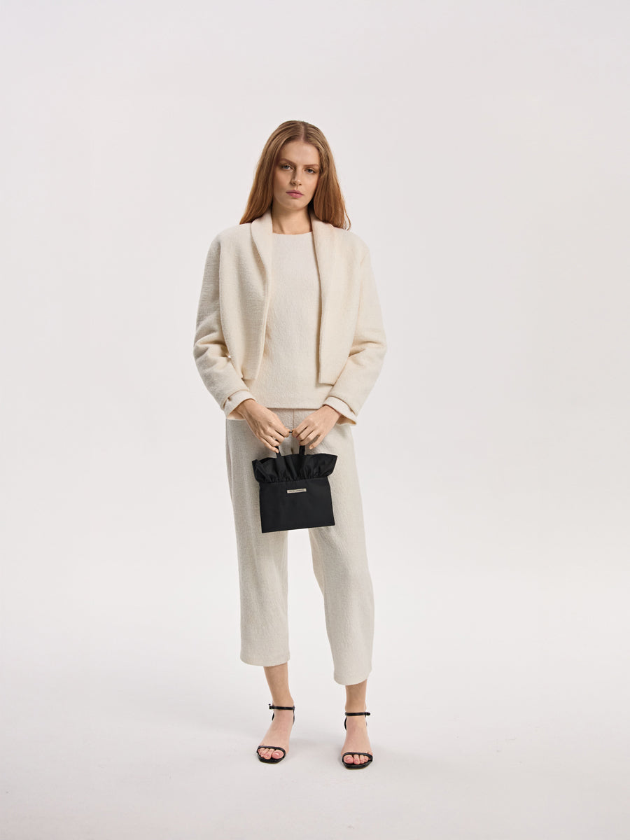 Mini torebka z falbaną czarna