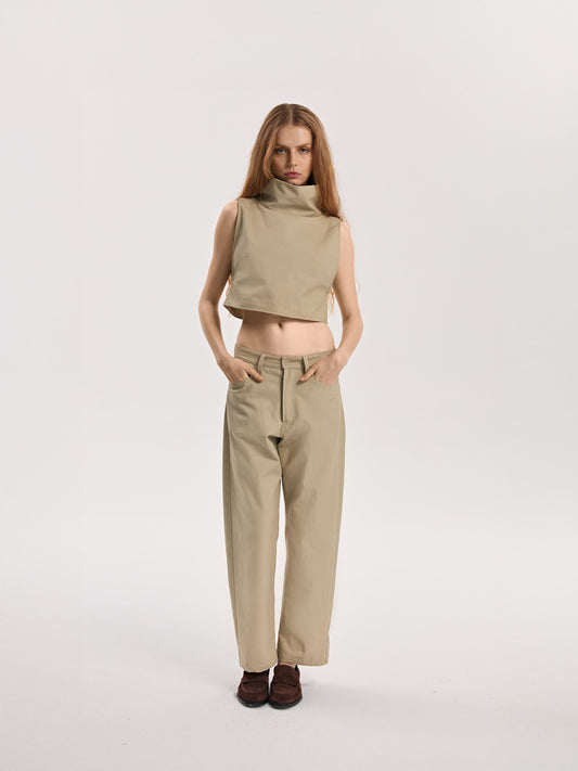 Spodnie z niskim stanem Canvas