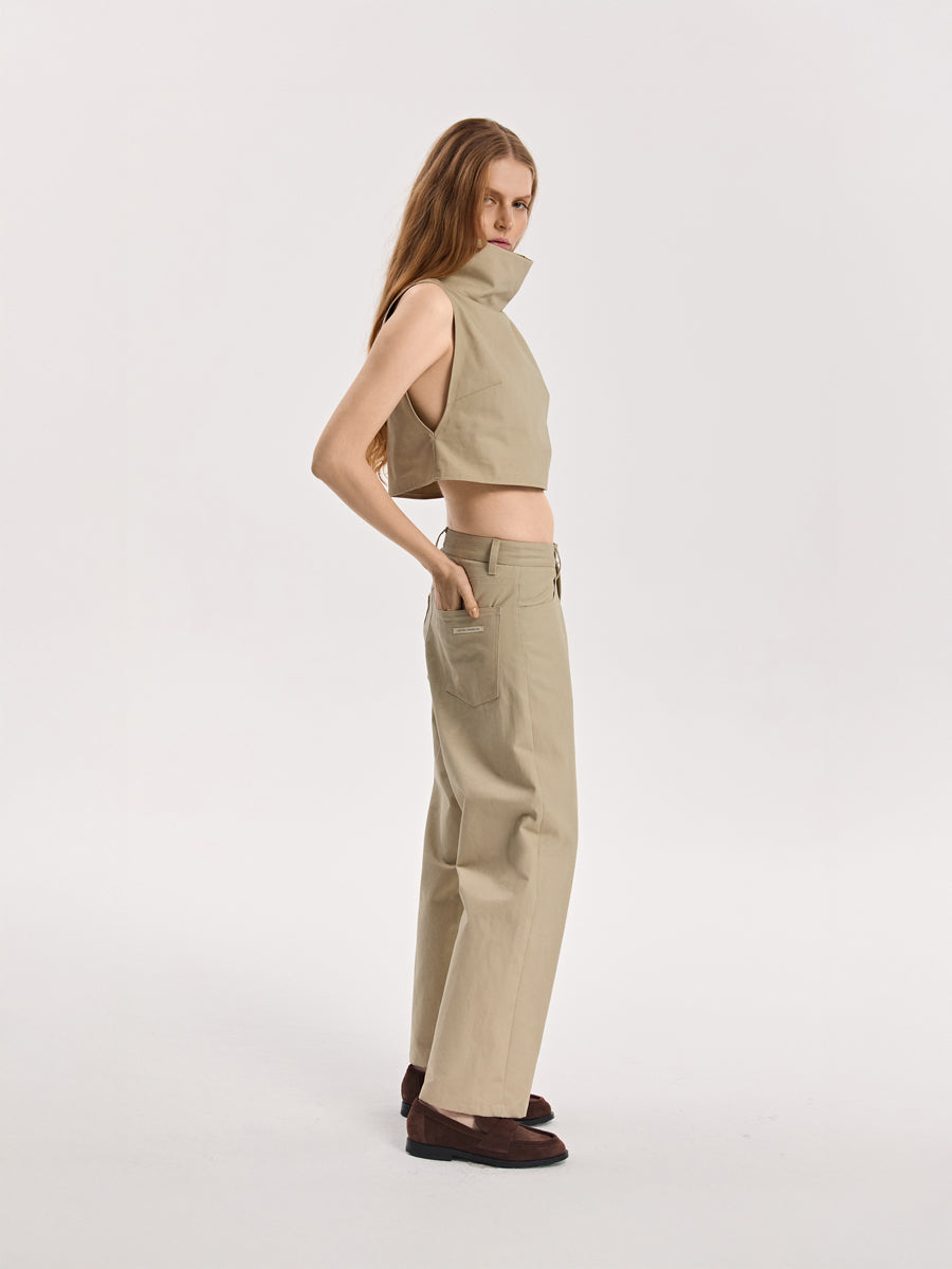 Spodnie z niskim stanem Canvas