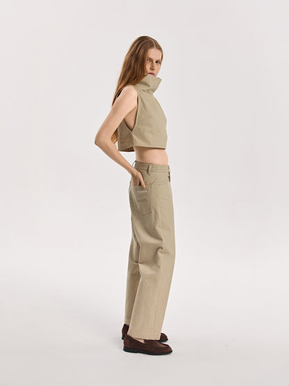 Spodnie z niskim stanem Canvas