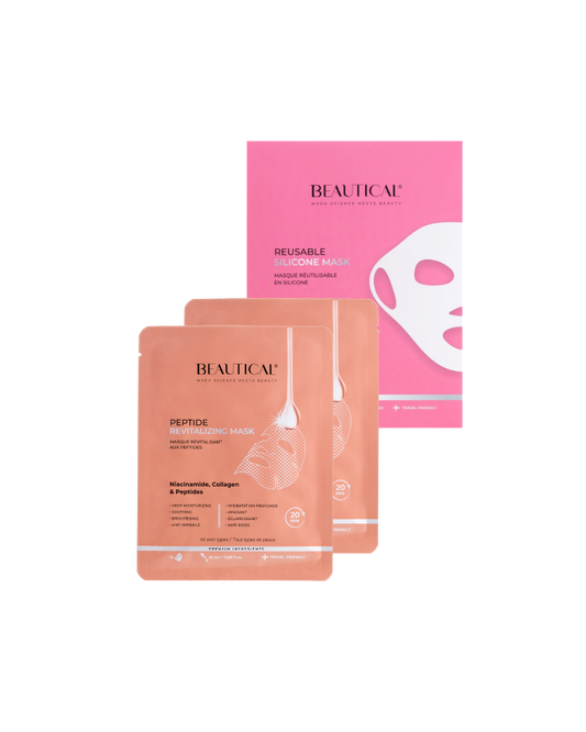 BEAUTICAL Zestaw maski peptydowe i silikonowa