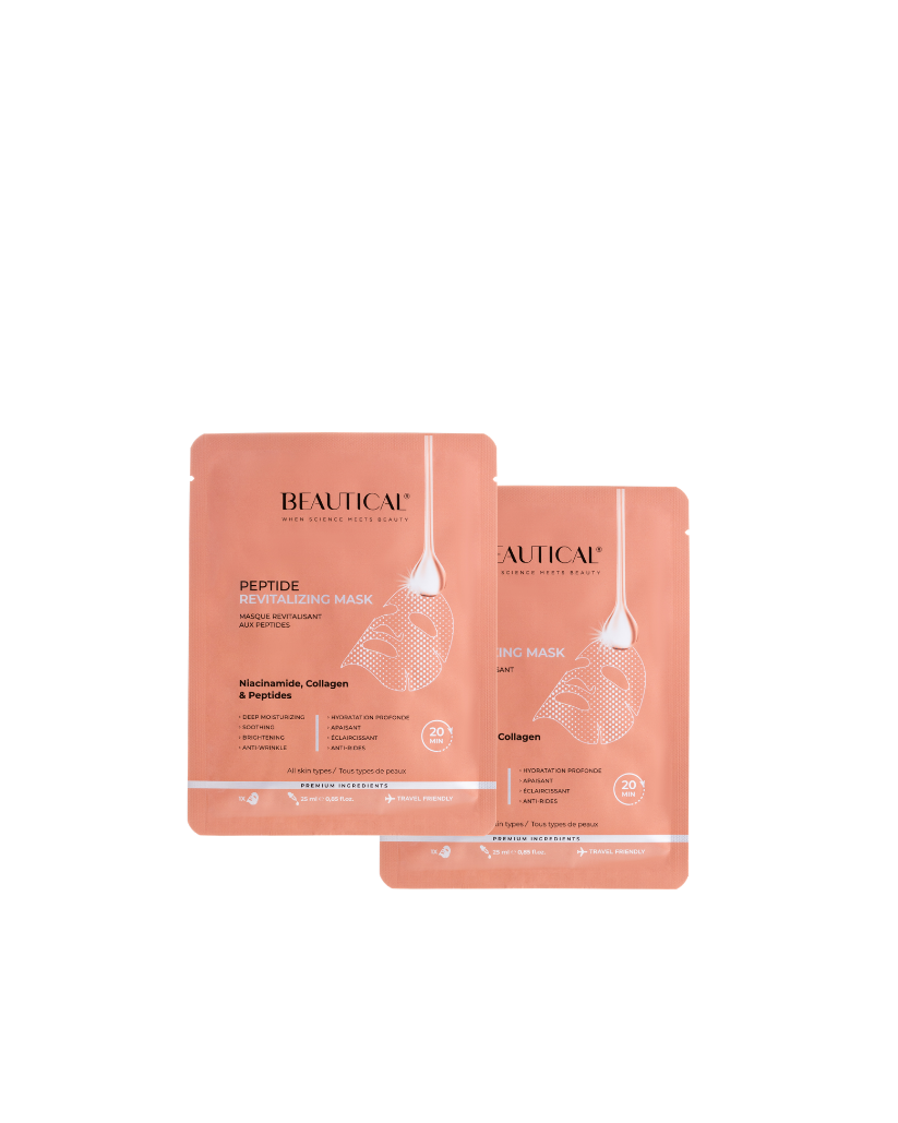BEAUTICAL Peptydowa maska do twarzy w płacie, 2 szt.