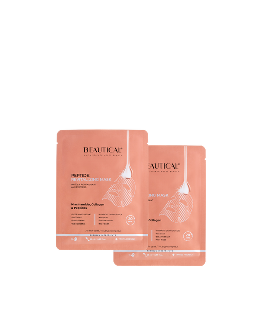 BEAUTICAL Peptydowa maska do twarzy w płacie, 2 szt.