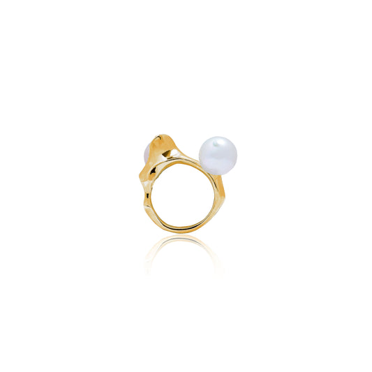 RAINSTORM 24K Gold-Plated Pearls Ring