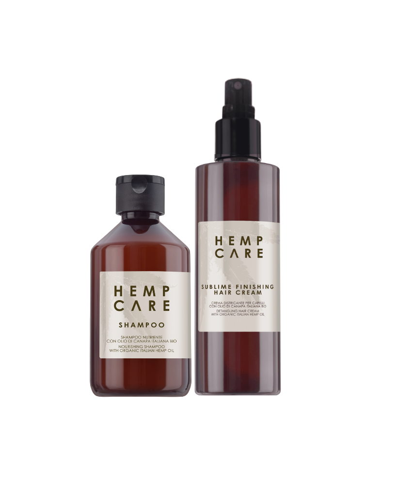 Hemp Care Szampon do włosów i Krem do włosów Sublime Finishing z olejem konopnym