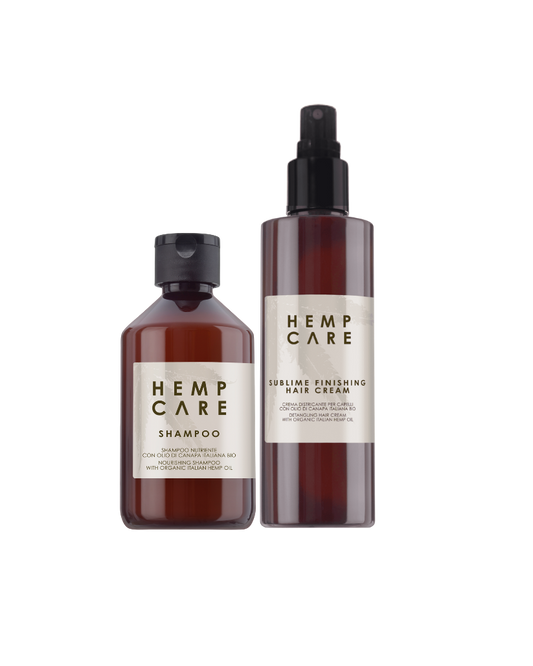 Hemp Care Szampon do włosów i Krem do włosów Sublime Finishing z olejem konopnym