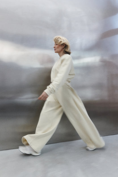 Spodnie Dresowe Typu Wide Leg LE PUMP Buttermilk