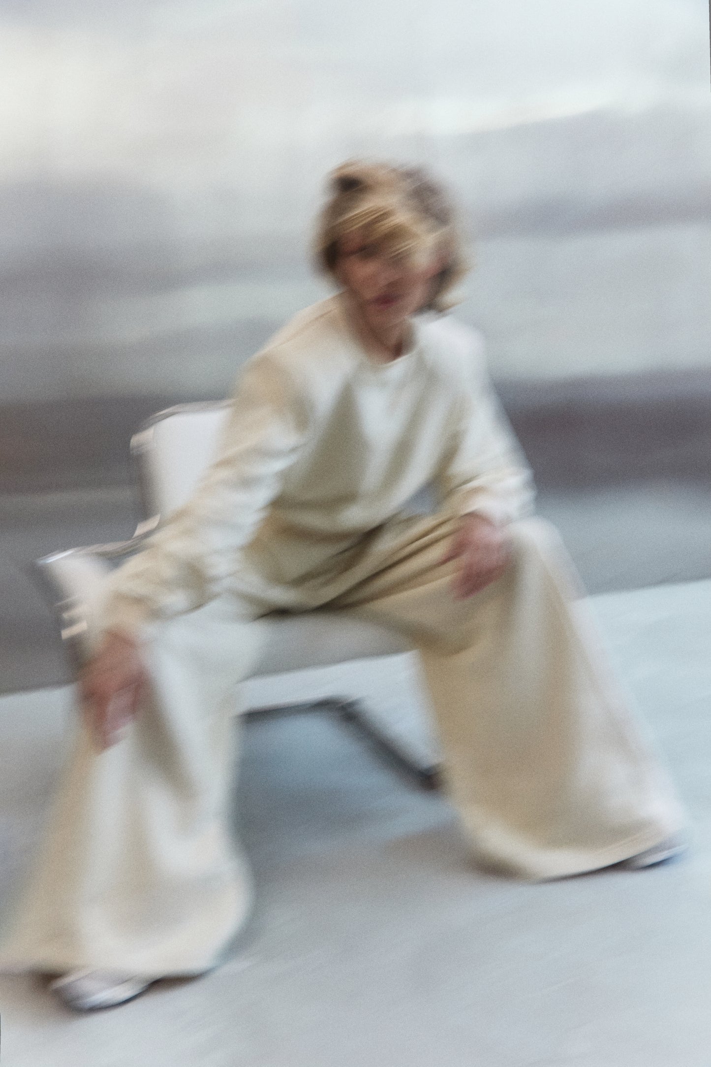 Spodnie Dresowe Typu Wide Leg LE PUMP Buttermilk