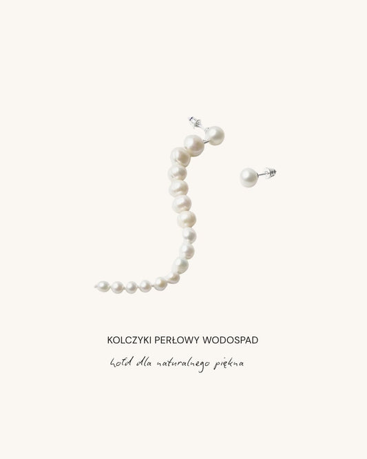 Kolczyki Perłowy Wodospad