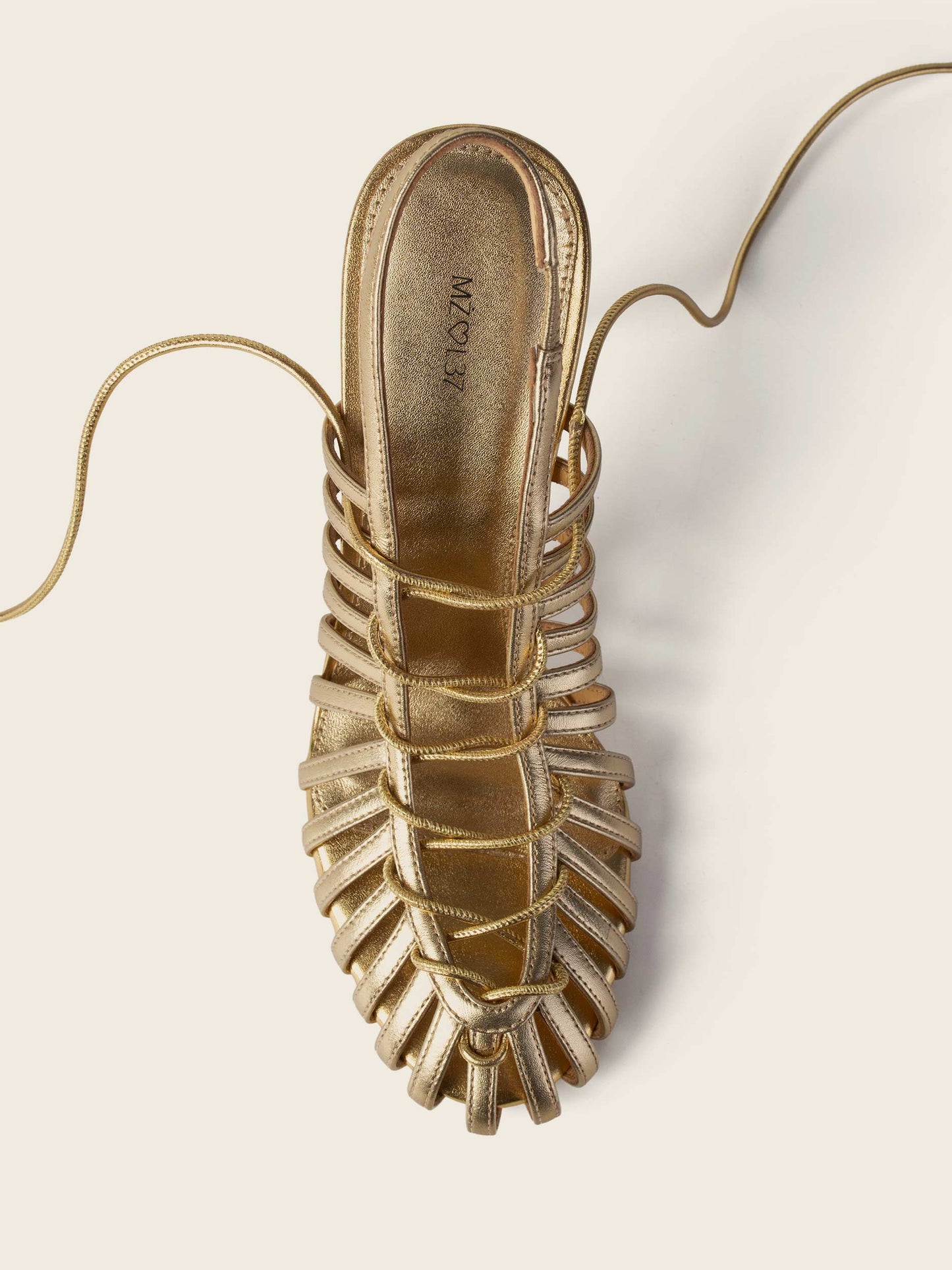 Sandały na obcasie GIGI złote