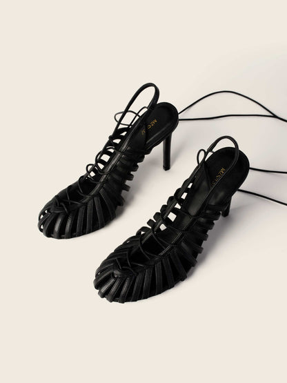 Sandały na obcasie GIGI czarne