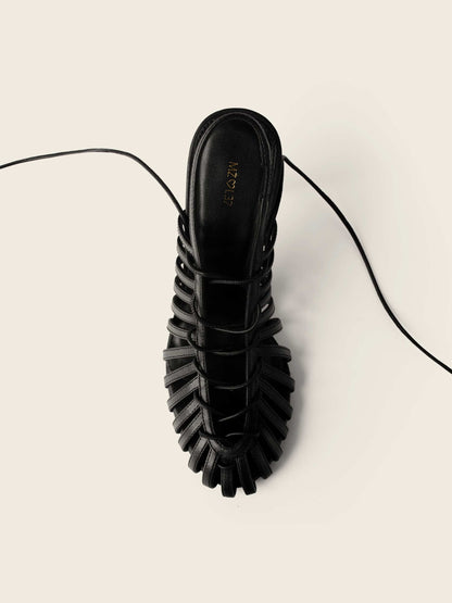 Sandały na obcasie GIGI czarne