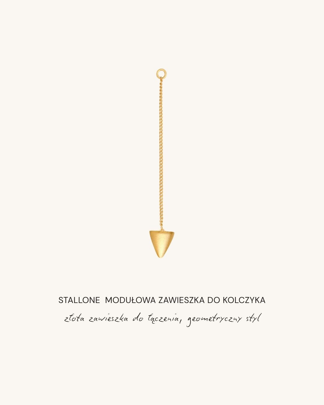 ModuLowy_zloty_kolczyk_z_wiekiem_Beetles_bi_uteria_geometryczna_do_laczenia z innymi  kolczykami 