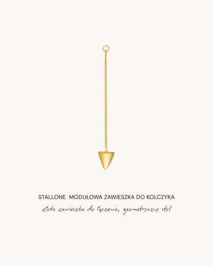 ModuLowy_zloty_kolczyk_z_wiekiem_Beetles_bi_uteria_geometryczna_do_laczenia z innymi  kolczykami 