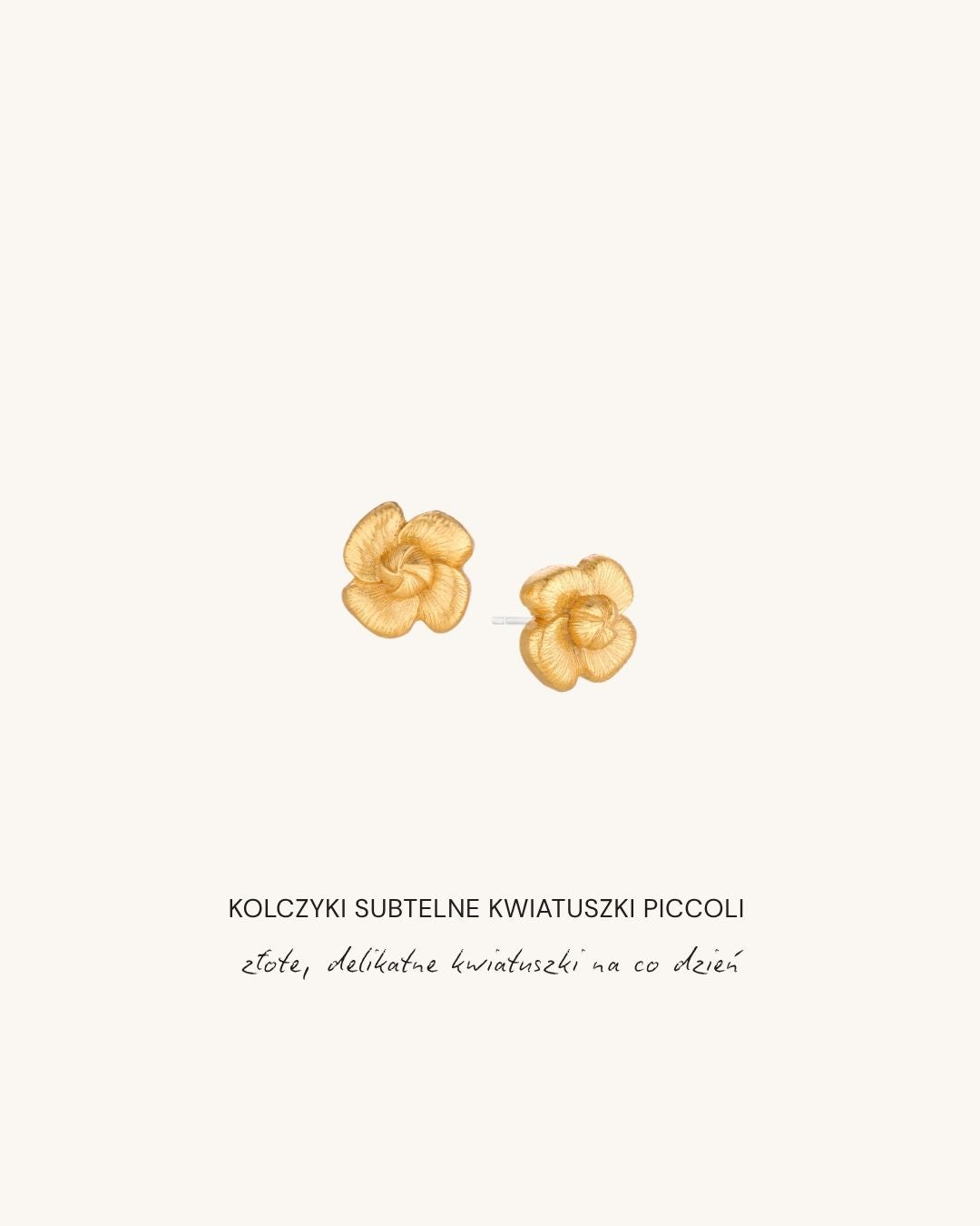 Zlote kolczyki kwiatuszki PICCOLI FIORI marki Beetles, subtelna bizuteria vintage w kolorze zlotym