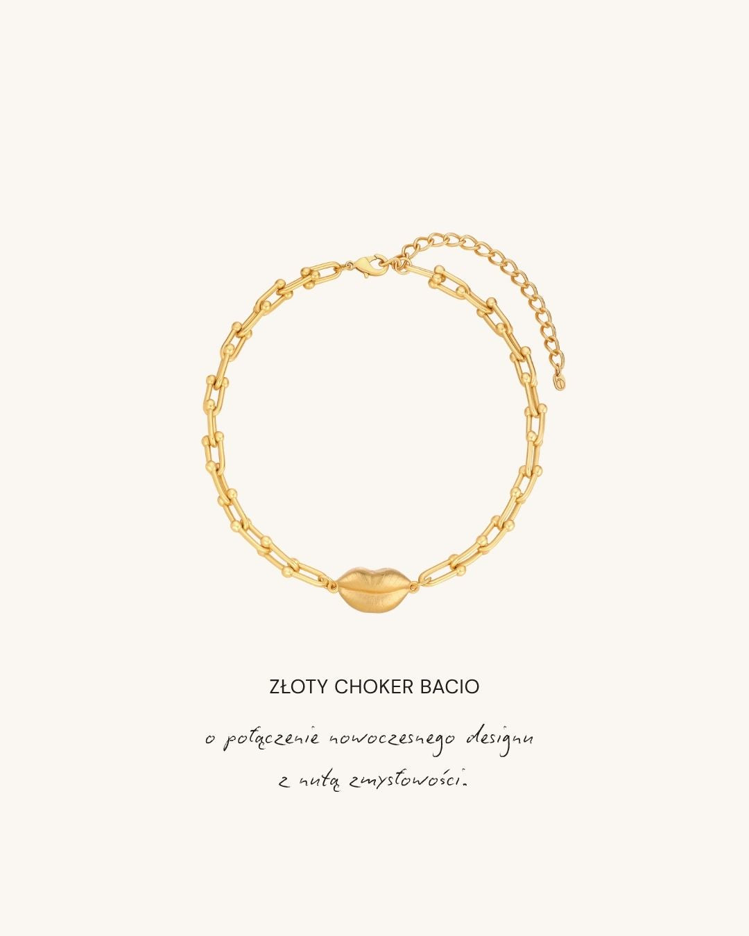 Złoty choker damski BACIO
