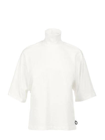 Federico Ivoire bawełniany T-shirt z golfem