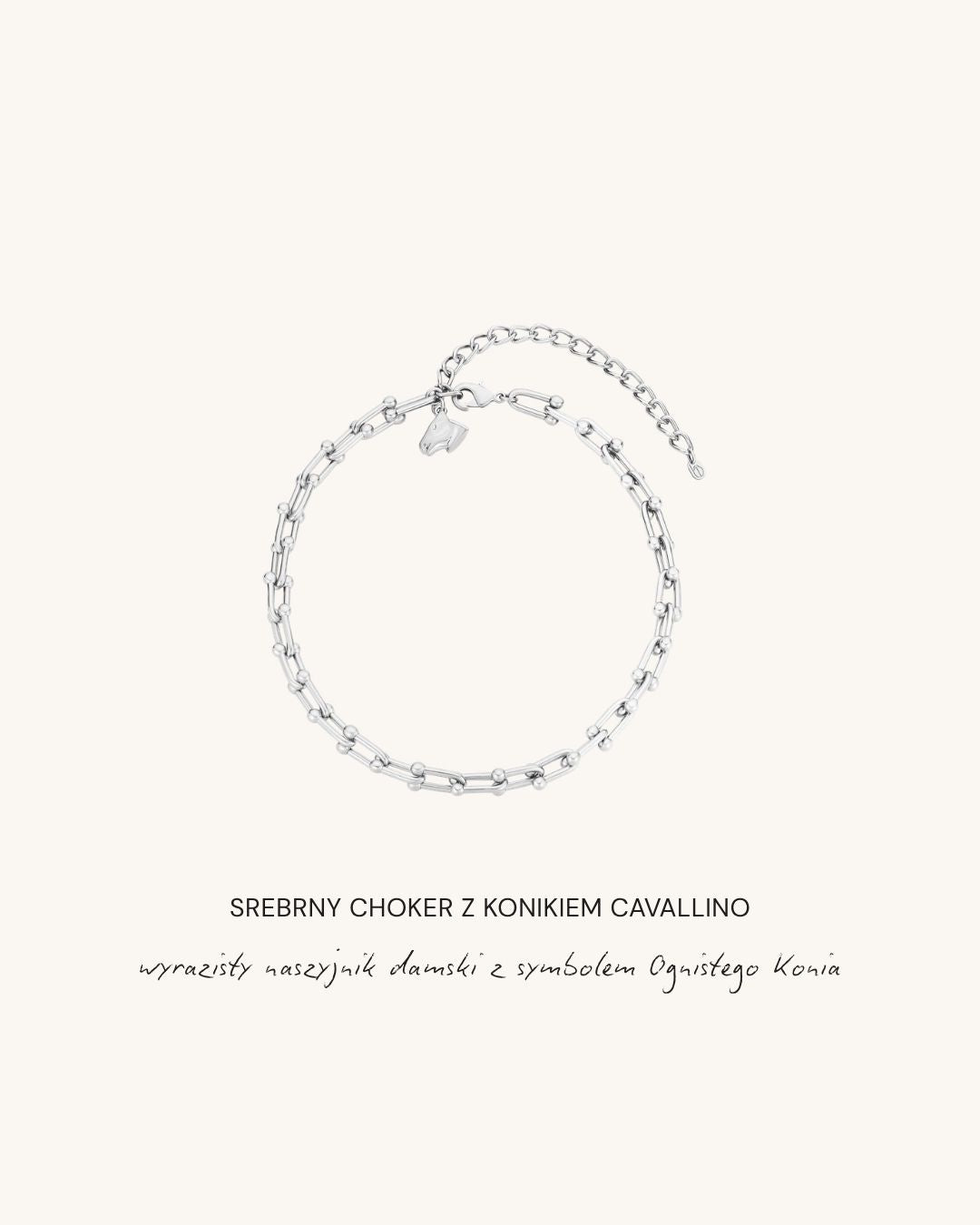 polecany Srebrny choker z konikiem Cavallino 