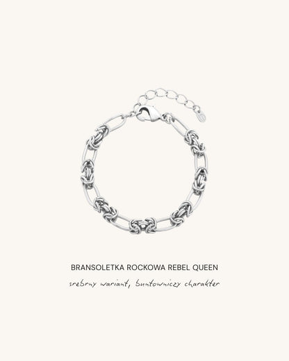 srebrna bransoletka rockowa rebel queen 