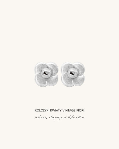 kolczyki w kształcie kwiatów Vintage FIORI marki Beetles, elegancka biżuteria w stylu retro