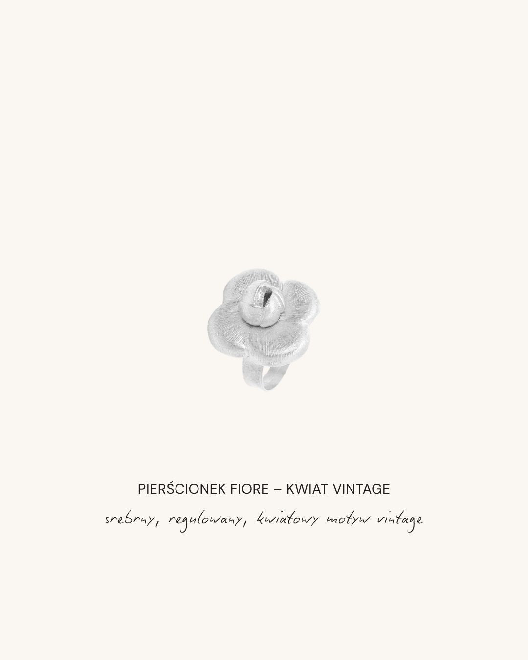 srebrny_pierscionek_ kwiat_fiore _beeles.shop